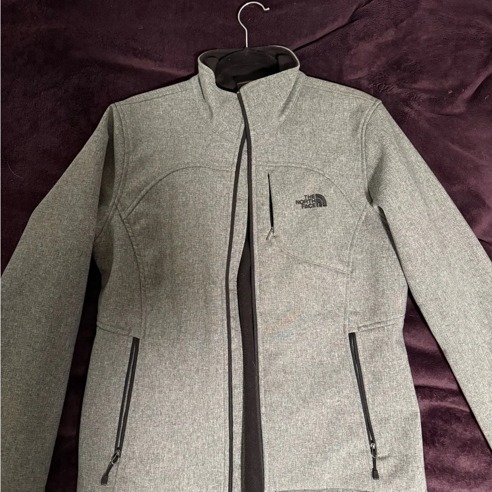 The North Face Heather Gray Softshell Jacket - Picture 1 of 6